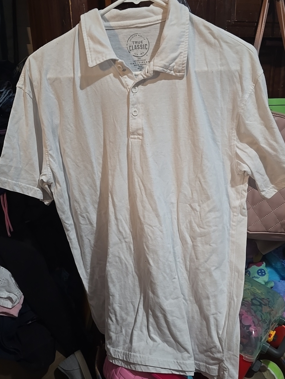 !!.    Men's  L White Polo Shirt